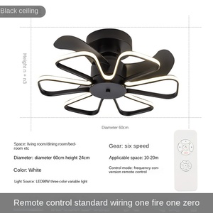 Moderno inteligente LED ventilador de techo acrílico PC pantalla 220V tricolor Control remoto para dormitorio sala de estar para hoteles - Product Image 5