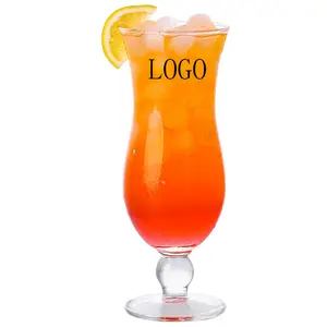 个性化定制16OZ高脚杯飓风玻璃果汁玻璃酒吧Pina Colada鸡尾酒玻璃