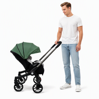Poussette bébé compacte en alliage d'aluminium légère, personnalisable avec logo ODM, vente en gros, pour les déplacements quotidiens
