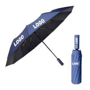 Promotion Business Gifts Custom Logo Printed Travel 3 Folding Sunproof <b>Automatic</b> Rain <b>Umbrella</b> - Product Image 1