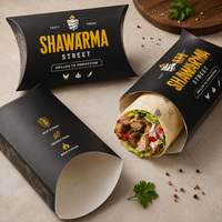 Boîtes d'emballage pour shawarma, logo personnalisé, papier kraft, boîtes d'emballage alimentaire jetables pour restaurant, poulet frit, plats à emporter, restauration