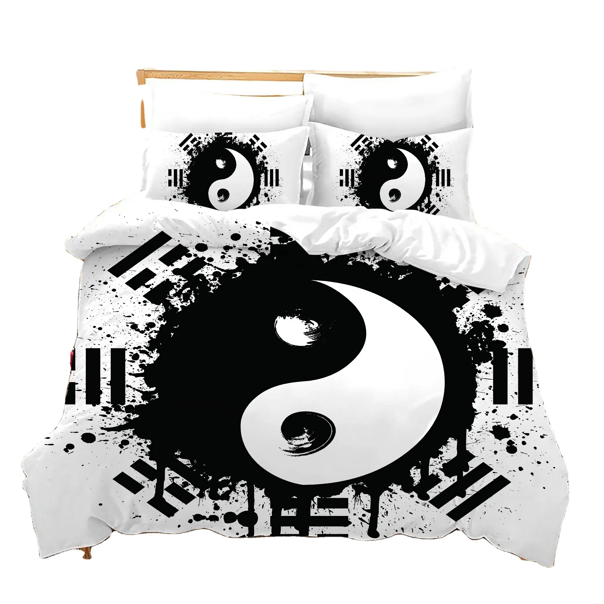 Großhandel Yin Yang 3D-gedruckte Luxus Bettwäsche Bettwäsche Bett bezug Set für Queen King Twin Size