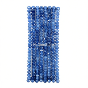 Zafiro Azul Rondelle, Corte Redondo, Facetado, Gemas con Cuentas de 4mm, Cuentas de Piedras Preciosas Sueltas, Pulido para Joyería, HAYAAT GEMS HG-532-B - Product Image 1