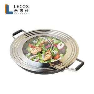 LECOS Couvercle de Remplacement Multifonctionnel pour Ustensiles de Cuisine, en Acier Inoxydable et Verre, <span class=keywords><strong>Grand</strong></span> Couvercle Universel pour Poêles et Casseroles - Product Image 5