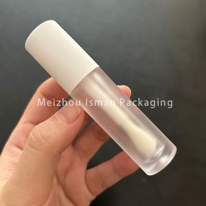 ISMAN Nouveaux tubes ronds de 5 ml pour gloss à lèvres, emballages transparents vides pour gloss, applicateur à grande brosse noir, blanc, rose, logo personnalisé - Product Image 4