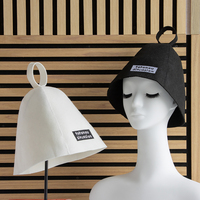 Topi Sauna Felt Daur Ulang Ramah Lingkungan Warna Hitam Grosir Logo Kustom Pabrik Langsung Topi Mandi Uap Spa
