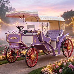 Calèche rétro à quatre roues de style ouvert, finement décorée, pour les événements de célébration des parcs à thème et des zones touristiques - Product Image 1