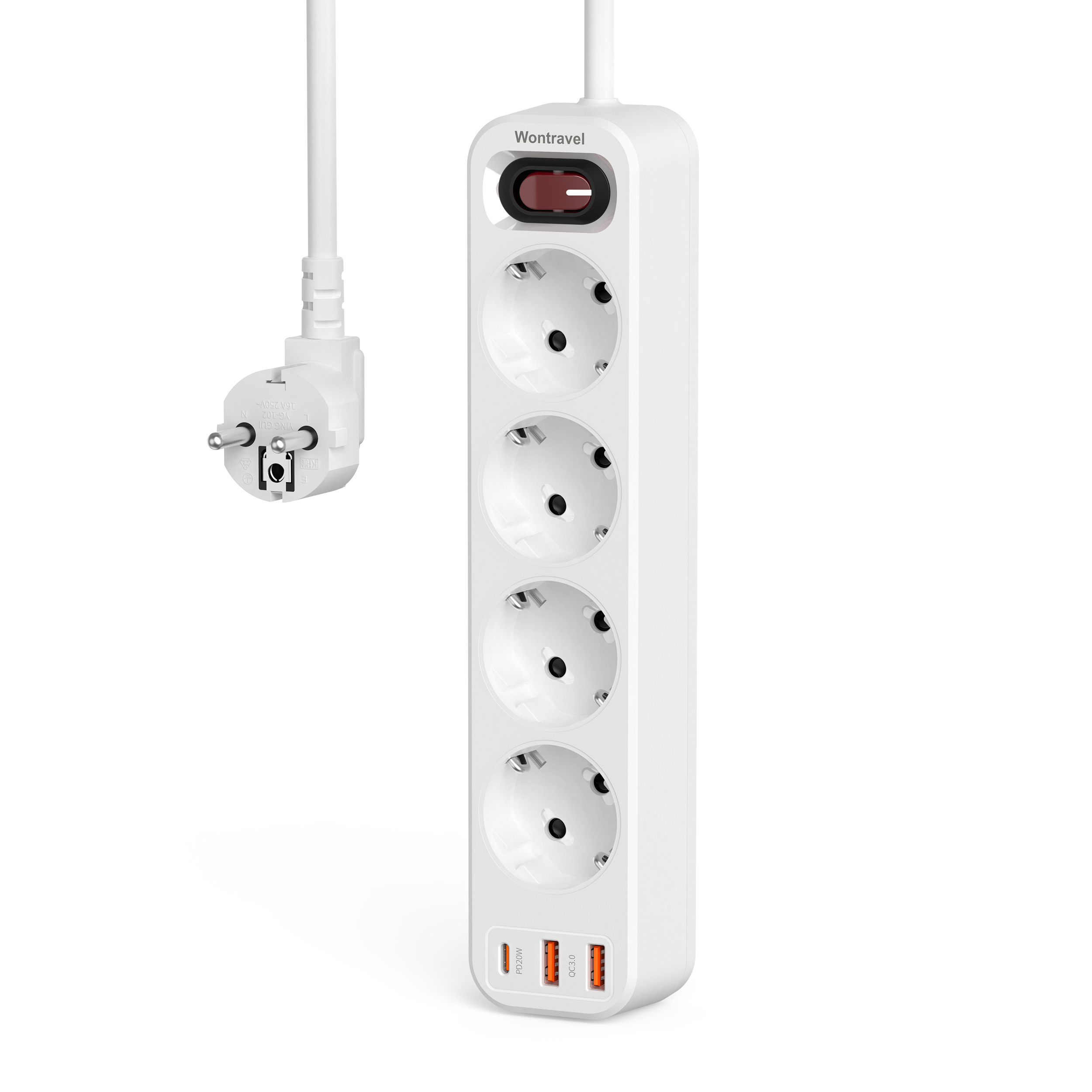 Cable de extensión de red eléctrica eléctrica de enchufe de Reino Unido 1 2 3 4 6 Gang Nuevo zócalos
