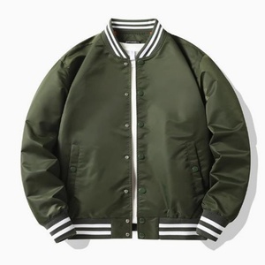 Custom Plus Size Winter Outerwear Stand Button Front Coated Bomber <b>Jacket</b> Solid Color <b>Varsity</b> Baseball <b>Jacket</b> Unisex Clothing - Product Image 1