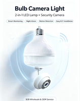 Ampoule E27 avec caméra IP sans fil WiFi, vision nocturne, caméra de sécurité domestique