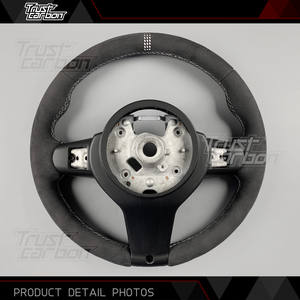 Volante Personalizado de Fibra de Carbono Mate con Empuñadura de Gamuza para BMW X3 X5 F10 F30 F87 F82 F80 F11 F15 <span class=keywords><strong>M2</strong></span> M3 M4 M5 <span class=keywords><strong>240i</strong></span> 440i 540i - Product Image 6