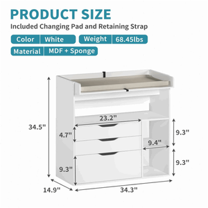 Cassettone <span class=keywords><strong>fasciatoio</strong></span> in legno naturale di alta qualità con 3 cassetti Custom Size & personalizzabile - Product Image 3