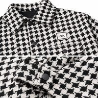 Blouson matelassé en toile unie pour homme, noir et blanc, avec fermeture éclair, col montant, poches à rabat vintage, imperméable, coupe-vent, style streetwear