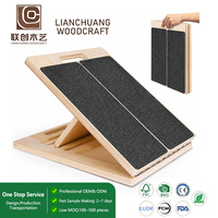 Planche inclinée en bois pour étirements des mollets, planche inclinée réglable à 5 positions avec coussinets antidérapants, pliable pour la thérapie à domicile
