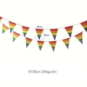 Doppelseiten druck LGBT Regenbogen Ammer Dreieck Flagge 100% Polyester Benutzer definierte Größe Homosexuell Stolz Lesben Ammer Flagge