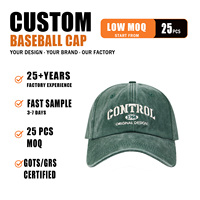 Gorras de Béisbol de Algodón Lavado Sin Estructura, Estilo Dad Hat, 6 Paneles, Visera Curva, Logotipo Bordado Personalizado