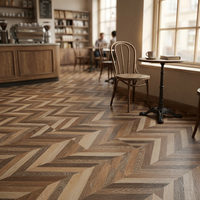 Revêtement de sol en vinyle SPC Chevron Herringbone, grain de bois, noyau rigide, pour la décoration intérieure