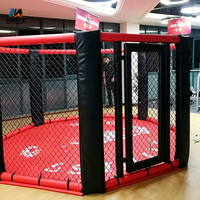 Cage d'entraînement MMA Octogonale pour Compétition de Boxe, Structure en Acier, Rembourrage en Mousse EVA, Clôture à Mailles, Porte de Sécurité, OEM