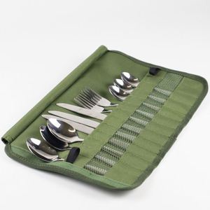 Organizador de Cubiertos para Comer al Aire Libre, Bolsa de Picnic Plegable y Portátil para Acampar, Viajar y Excursiones, Diseño que Ahorra Espacio - Product Image 1