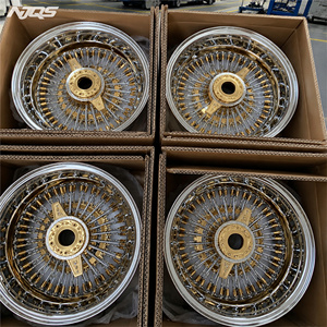 NJQS 13x7 Rev 100 直条形 5x114.3 轮圈 金线 Zenith Luxor Truspoke Cragar Spokes 24 22 金玫瑰色 - Product Image 6