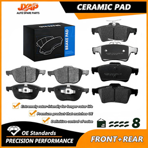 JXAP Plaquettes <span class=keywords><strong>de</strong></span> <span class=keywords><strong>frein</strong></span> en céramique à faible émission <span class=keywords><strong>de</strong></span> poussière, avant et arrière, pour <span class=keywords><strong>Ford</strong></span> Focus et Mazda 3 5 (2012-2015), OE D1044 D1095, freinage silencieux et fluide, sans bruit - Product Image 1
