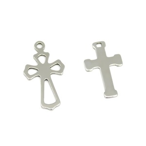 Breloques croix en acier inoxydable couleur argent et or pour bijoux DIY, collier, bracelet, pendentif, cadeau unisexe, pendentifs tendance - Product Image 2