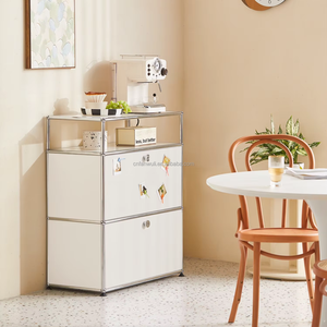 เฟอร์นิเจอร์โมดูลาร์แบบ DIY ทำจากสแตนเลสทันสมัยแบบนอร์ดิกพร้อมลูกล้อสำหรับห้องนั่งเล่นที่เก็บของในห้องนอน - Product Image 2