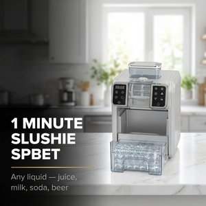 Machine à glaçons de comptoir 2-en-1 pour smoothies <span class=keywords><strong>et</strong></span> glace pilée, compresseur silencieux, refroidissement 150W, faible consommation d'énergie, usage domestique <span class=keywords><strong>et</strong></span> hôtelier - Product Image 2