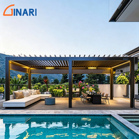 Pergola en aluminium avec revêtement en poudre, système de toit à lamelles motorisé moderne, imperméable, couverture de patio extérieur, villa, jardin, hôtel, complexe hôtelier