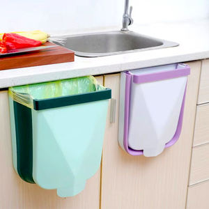 Bote de <span class=keywords><strong>basura</strong></span> de cocina colgante montado en la pared, <span class=keywords><strong>cubo</strong></span> de <span class=keywords><strong>basura</strong></span> de plástico pequeño para colgar plegable para gabinete - Product Image 1