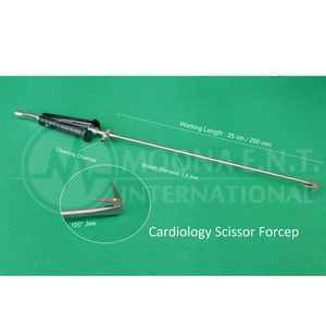 Ciseaux à forceps de cardiologie à mâchoires orientées à 120 degrés en acier inoxydable, instrument réutilisable pour les procédures de chirurgie cardiaque - Product Image 1