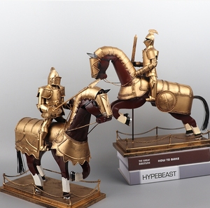 Chevalier romain médiéval modèle fer artisanat rétro salon bar fenêtre armoire nostalgique <span class=keywords><strong>d</strong></span>écoration pièces - Product Image 5