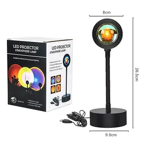 Sunset Lamp Projector Romantic Visual Tiktok Led Night Light USB Modern Night Light for Home Party Living Room Bedroom