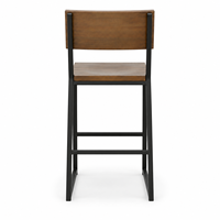 Tabouret de bar industriel robuste en métal et bois, empilable, pour comptoir commercial, taille personnalisée disponible