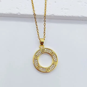 Fashion Jewelry Brand Stainless Steel Jewelry With Zircon <b>Ring</b> Love Screw Pendant <b>Necklace</b> Luxury Gift - Product Image 4