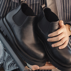 Botas de Hombre <span class=keywords><strong>Madan</strong></span> Chelsea, Botas Vaqueras, Botas Retro de Piel con Plataforma Británica, Botas de Senderismo, Tendencia de Verano 2026 - Product Image 2
