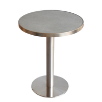 Tables de restaurant, table de restaurant commerciale, table en acier inoxydable pour restaurant, table carrée en acier avec plateau en pierre pour la restauration