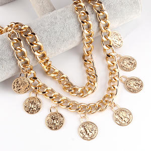 Trendy Retro Double Layer Queen Image Cadeia cintura para As Mulheres Alloy Coin Pendant Tassel Body <span class=keywords><strong>Chain</strong></span> para Festas e Casamentos - Product Image 2
