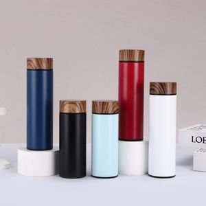 Tasse droite en acier inoxydable 304, design élégant, avec couvercle effet bois, pour étudiants, propriétaires de voitures, cadeaux promotionnels d'affaires - Product Image 4