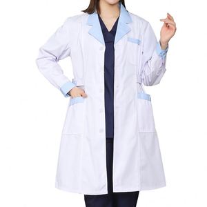 Pequeños negocios Scrubs Asistente <span class=keywords><strong>de</strong></span> enfermería con puños Uniforme médico Hospital Scrubs Uniformes Doctor Batas <span class=keywords><strong>de</strong></span> laboratorio - Product Image 3