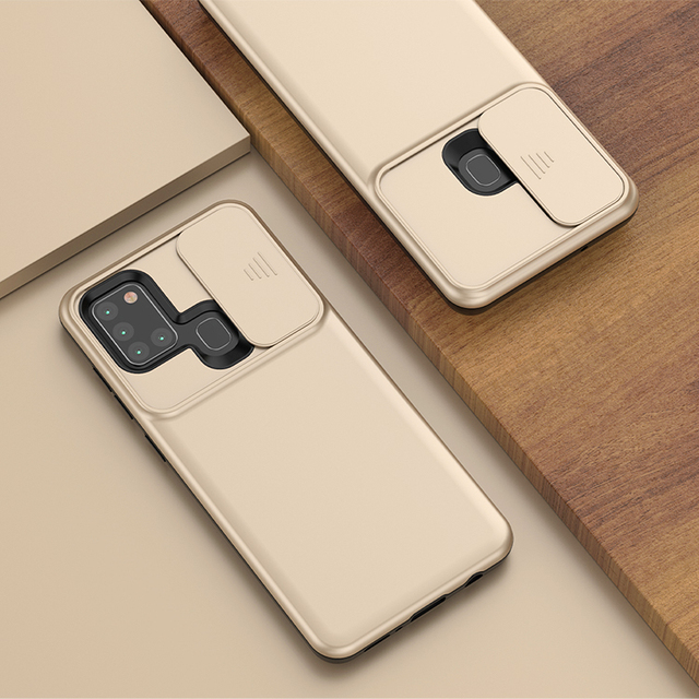 For Samsung Galaxy A21 A21S Case with Slide Camera Cover Protection Frosted Case Slim Lightweight Case for Cell Phones