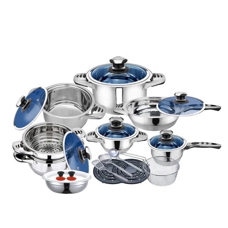 Modern 23-Pcs Nonstick Kitchen Cook Set Stainless Steel Kettles Pans Pots Custom Logo Kitchenware for Home Use · image 3