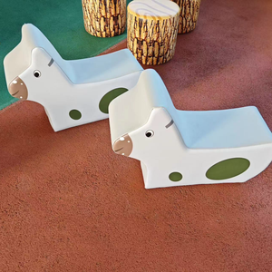 Adorables animaux <span class=keywords><strong>à</strong></span> <span class=keywords><strong>bascule</strong></span> en forme de dinosaure, tigre, vache, cheval avec roues, ensemble d'animaux <span class=keywords><strong>à</strong></span> <span class=keywords><strong>bascule</strong></span> souples pour enfants, idéal pour les fêtes de crèche - Product Image 3