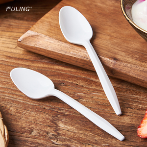 FULING मध्यम वजन सफेद 2.5g लिपटे प्लास्टिक कटलरी प्लास्टिक चम्मच डिस्पोजेबल - Product Image 3