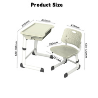 Tables et chaises en plastique pour étudiants, chaise de bureau en plastique, mobilier de salle de formation, panier en fil métallique, ergonomique et durable
