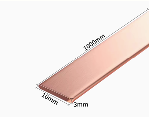 บัสบาร์ทองแดงแบบกำหนดเอง T2/T3 สำหรับสายดิน ขนาด 40/50/60 มม. ยาว 1 เมตร ชุบดีบุก/นิกเกิล บาร์แบน สำหรับกระแสไฟสูง ชิ้นส่วนหน้าสัมผัสทองแดงสีแดง - Product Image 6