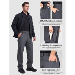 Pantalon de ski softshell coupe-vent doublé polaire pour homme FOXA, taille extensible, pour la randonnée et les activités de neige - Product Image 5