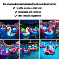 Bateaux électriques gonflables en forme de cygne pour parc d'attractions, vente chaude d'usine, avec lumière LED pour piscine gonflable