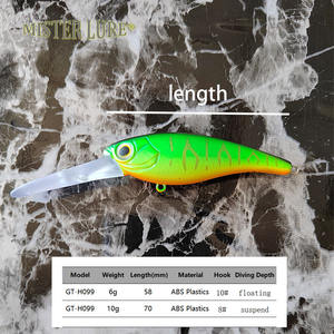 Leurre de pêche en plastique dur <span class=keywords><strong>MISTER</strong></span> LURE, appât pour poissons nageurs, 58 mm, 6 grammes, 10 grammes, poissons nageurs en plastique pour la pêche - Product Image 4