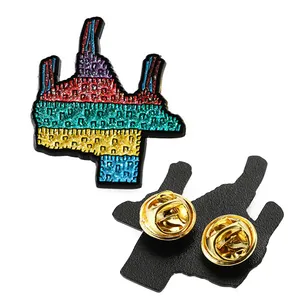 Customizable Enamel Lapel Pins Clothes Hat Badge personalized Metal Zinc Alloy 2d 3D Custom Pins Enamel with Glitter
